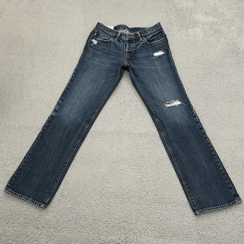 Abercrombie Fitch Jeans Mens 30x30 Blue Denim The A&F Slim Straight Medium Wash